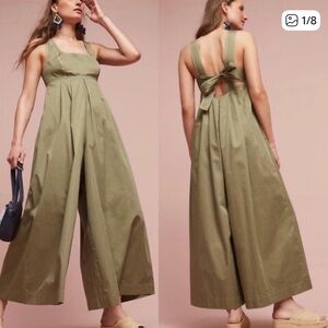 HD in Paris Olive Wide-Leg Jumpsuit with Back Bow/Anthropologie
